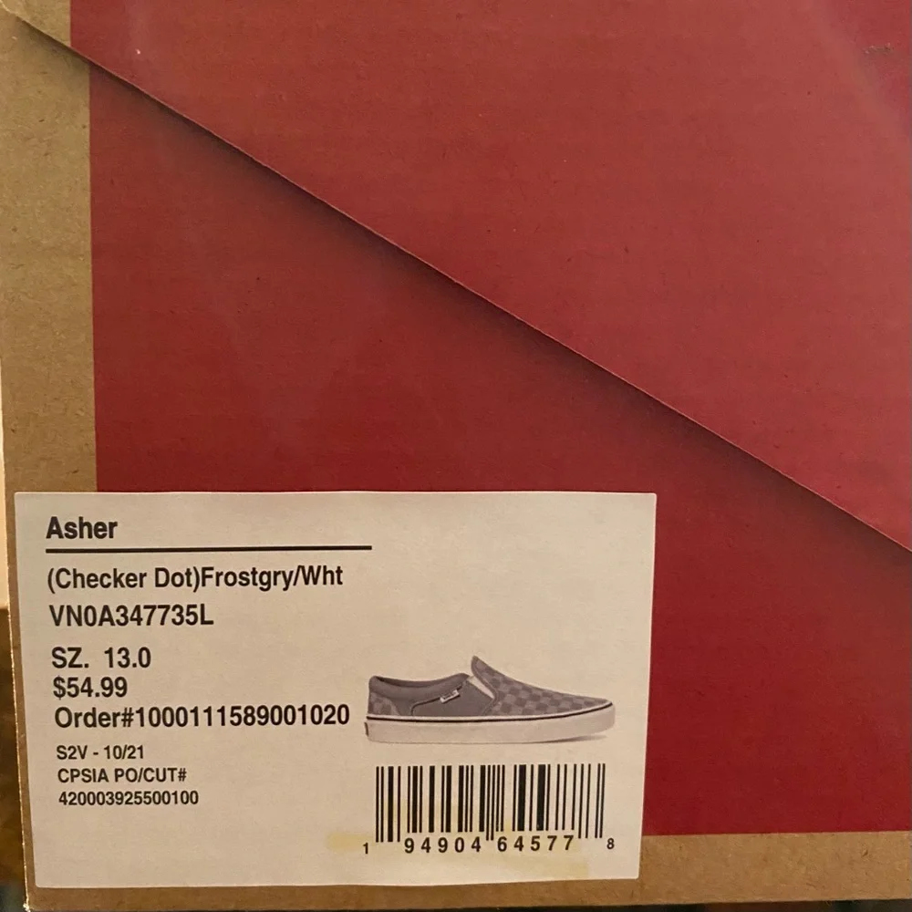 Men’s Size 13 Grey & White Checkered Vans - Picture 2 of 2
